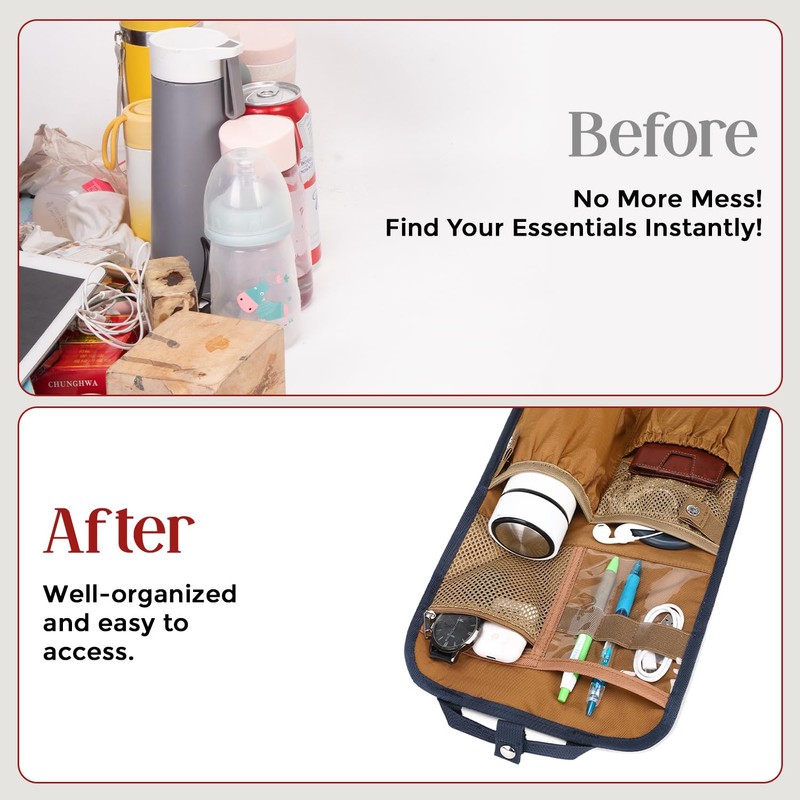 GillyGro Unisex Foldable Vertical Backpack Organizer Insert for Tote Bag,