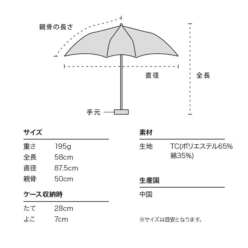 Wpc. 801-5987 Parasol Star Stitch Mini Navy Folding Umbrella, Women's,
