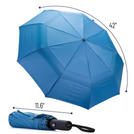 Mr. Pen Windproof Travel Umbrella - Blue, Automatic, Compact, Rain & Windproof