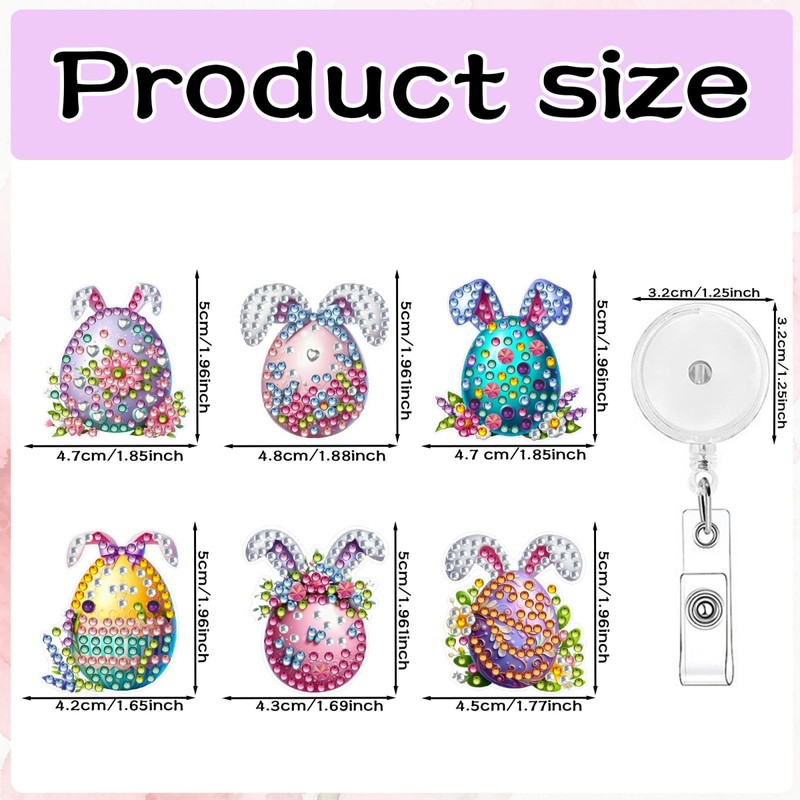 DoxQcs DIY Diamond Art Painting Retractable Badge Clip, Retractable Badge