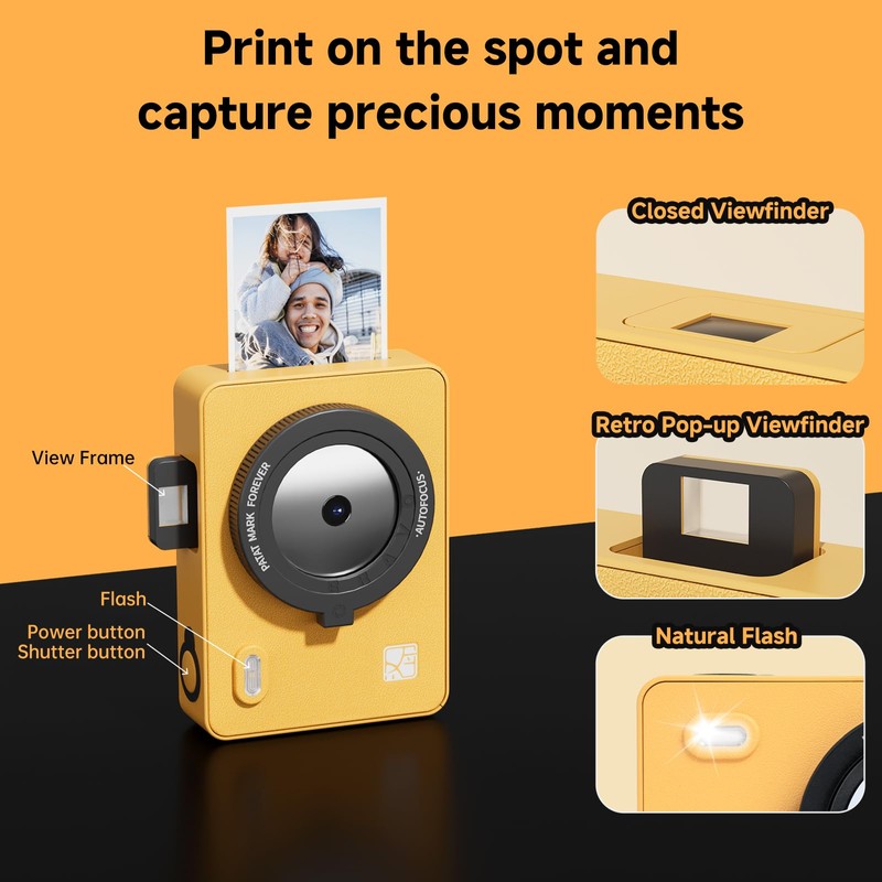 Z5S Instant Print Camera & Photo Printer, Bluetooth & Fun