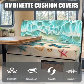 Rarucativ Beach Turtle Rv Sofa Seat Slipcovers Camper Accessories for Inside Soft Fabric Keeps Seat Cool and Clean Backrest Cover and Bench Covers