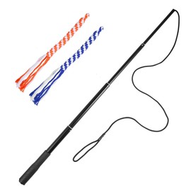 VILLCASE Flirt Pole Toy - Interactive Dog Tug Toy - Extendable Dog Teaser Wand with 2 Cotton Rope Dog Toy Outdoor Playing for Pulling, Chasing, Chewing, Teasing, Training