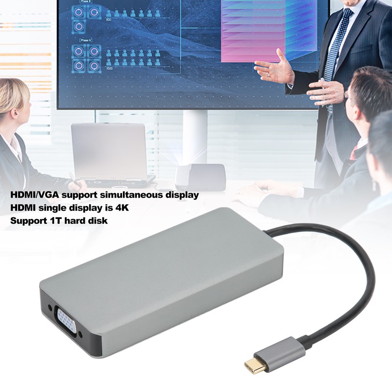 Hub Adapter TypeC to HDMI Cable VGA Converter USB B0504