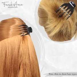 French Amie Bear Paw - Pinza para el pelo de acetato de celulosa de 2 ¾ pulgadas, hecha a mano, antideslizante, flexible, para cabello fino, yoga, man