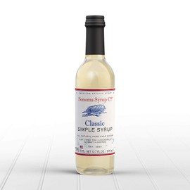 Sonoma Syrup Co. Infused Classic Simple Syrup, Hint of Vanilla, 12 Bottles of 375 mL, Pure Cane Sugar, Naturally Derived Ingredients, Gourmet Quality