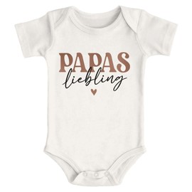 MoonWorks® Baby Bodysuit Papas Favourite Heart Gift Father's Day Organic Cotton Boys & Girls, Dad's favourite nature