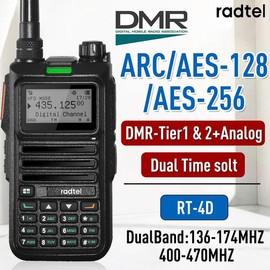 Radtel RT 4D DMR 라디오 슬롯 채널 햄 타임 아날로그 양방향 1024 모드 워키 듀얼 디지털 토키 [Standard] [인] Radtel RT 4D DMR Radio Slot Channel Ham Time Analog Two-Way 1024 Mode Walkie Dual Digital Talkie [Standard] [In]