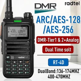 Radtel RT 4D DMR 라디오 슬롯 채널 햄 타임 아날로그 양방향 1024 모드 워키 듀얼 디지털 토키 [Standard] [인] Radtel RT 4D DMR Radio Slot Channel Ham Time Analog Two-Way 1024 Mode Walkie Dual Digital Talkie [Standard] [In]