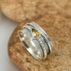 JEWELSTREZORO Gemstone Spinner Ring Men & Women Spinner Ring 925