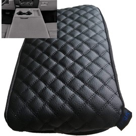 it's us Center Console Armrest Cover for Ford F150 (2015–2024) 40/20/40 Jump Seat, Fits F250 F350 F450 2017–2025, Waterproof Synthetic Leather Console Lid Protector, Black