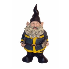 Nowaday Gnomes - "Fireman The Hero Garden Gnome Firefighter Holding a Fire Hose & Axe Figurine Statue 13" H