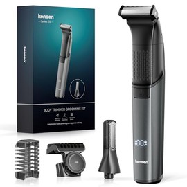 kensen Men's Intimate Shaver, 2-in-1 Razor, Men's Intimate Area, Waterproof Body Shaver, Men's Type C Bodygroom, Men's Wet Dry Intimate Razor, Legs, Chest, Armpit Groin, Attachment Combs
