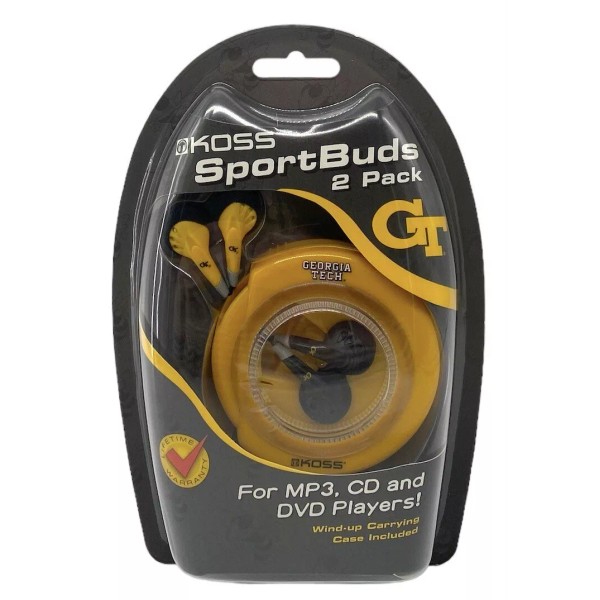 Koss Georgia Tech Yellow Jackets Sport Earbuds with Case by
