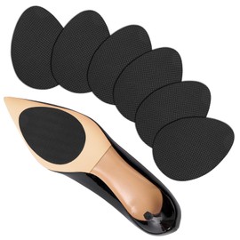 Non-Slip Shoes Pads, Self-Adhesive Shoe Grips on Bottom of Shoes, High Heels Anti-Skid Shoe Grips Stickers, Silicone Shoe Sole Protectors (Black 6PCS)
