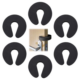 Safety Door Stoppers, Door Slam Stopper, 6 pcs Door Stoppers for Kids, Door Anti Slam, Foam Door Stoppers Top of Door, Foam Door Stoppers Kids, Door Finger Guards, Door Safety for Children, Black