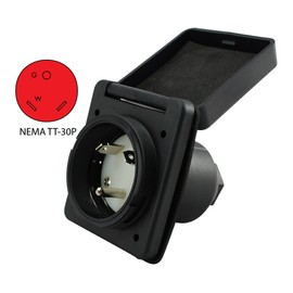 Conntek RV 30-Amp Straight Blade Black Squire Cover RV/Marine Inlet