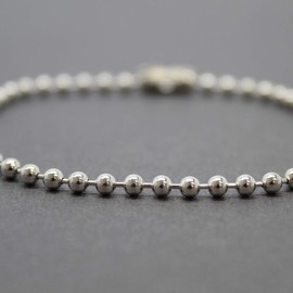 Kathy Bankston Handmade 3mm Sterling Silver Bead Ball Chain Bracelet or Necklace, Oxidized or Shiny, Made to Order Lengths, Unisex Silver Chain