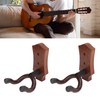 2pcs Guitar Wall Hanger Elegant Black Walnut Guitar Wall Mount