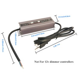 lenoup 120w Waterproof Power Supply Transformer,100-250v AC to 12v DC Output 10a Power Supply Adapter with 3.3 feet Cable for Outdoor Use