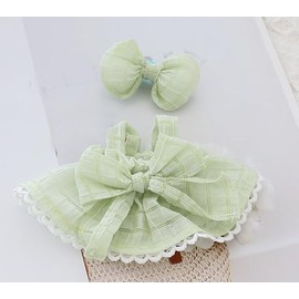 Tznzxm - Juego de 2 Piezas de Vestido Verde abombado + Accesorios para el Pelo con Lazo for 17cm & 15cm Doll