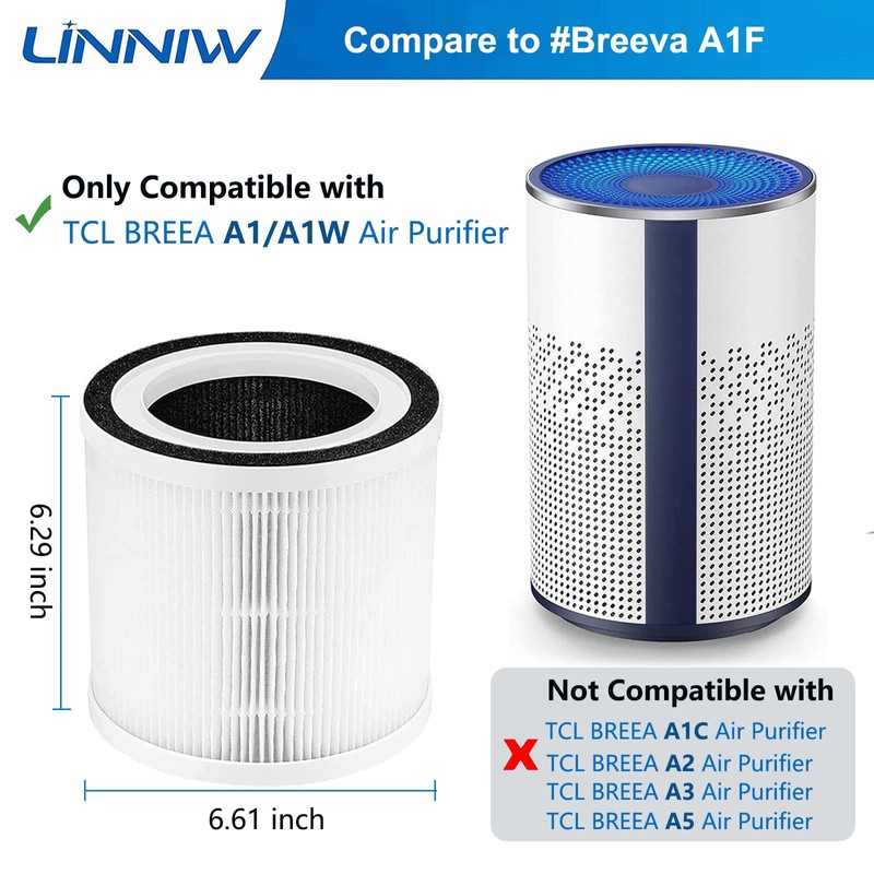 2 Pack BREEVA A1 Filter Replacement Compatible with TCL BREEVA