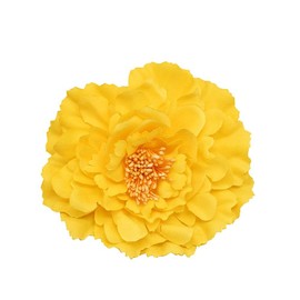 Koolgil Women's Bohemia Peony Flowers Hairpin Hair Clip Flower Brooch for Travel Party Festivals (Yellow) (Pack of 1)