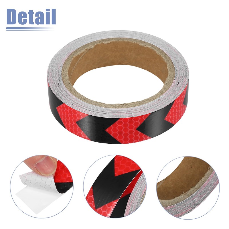 ACROPIX Universal 2.5cmx9m Red and Black Arrow Car Reflective Sticker