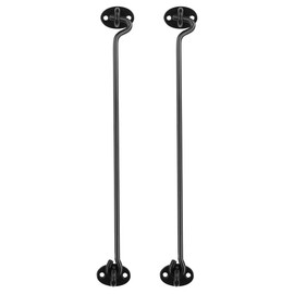 DOITOOL Pack of 2 Privacy Screen Hook and Eye Latch Black Barn Door Latch Stainless Steel Gate Latch Lock Cabin Hook and Eye Latch 4" Black