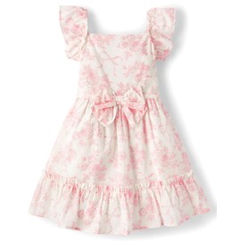 Gymboree,Girls,and Toddler Flutter Sleeve Dress,Pink Floral,8