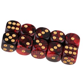 Yourandoll 20pcs Polyhedral Dice D6 Dice 6 Sided Dice 16mm Dungeons and Dragons DND TRPG MTG Dice for Table Games (Blue Black + Red Black)