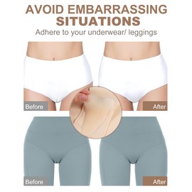 CICKEE Camel Toe Concealer Reusable - Waterproof Camel No Underwear Insert Pack Cameltoe Concealer Proof Silicone Camel Toe Hider Cover Stopper Underwear Guard for Women - 4 Pack Nude