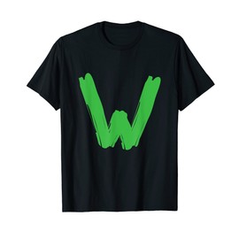 Creative Bold Green Letter W - Design Alphabet - Marker T-Shirt