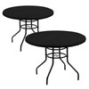 LUSHVIDA 2 Pack Round Waterproof Table Cover Elastic Tablecloth Vinyl