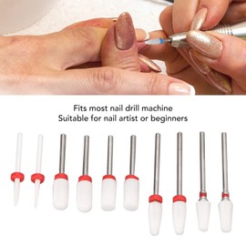 Nail Drill Bit Set Multi Roughness 10pcs Ceramic Nail Drill Bits with Storage Box for Home Use