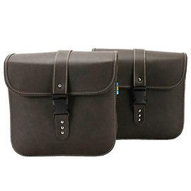 ZSADZS Motorcycle Side Bag, Waterproof, Set of 2, Tool Bag, Touring Bag, Saddle Bag, Dark Brown