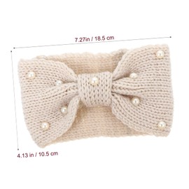 Beavorty 2pcs Knitted Pearl Headband Makeup Hairbands Ladies Headbands Knitted Headband Decorative Headband Turbins for Ladies Braided Headbands for Women Scrunchies for Yarn