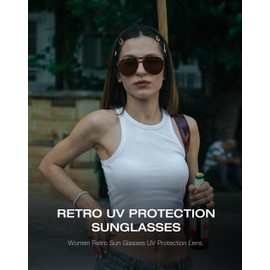 Fozono Retro Aviator Sunglasses Women Men Classic Trendy Vintage Double Bridge Aviators Sun Glasses UV Protection Tortoise Frame/Brown Lens