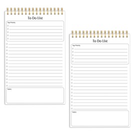 Better Office Products To Do List Mini Notepads, 5.5" x 8.5", Planning Note Pads, 50 Sheets Per Pad, Double Wire Spiral, Daily Agenda Productivity Checklist Organizer (2 Pack)