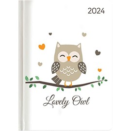 Ladytimer Lovely Owl 2024 - Owl - Pocket Calendar A6 (10.7 x 15.2 cm) - Weekly - 192 Pages - Note Book - Appointment Planner - Alpha Edition