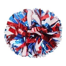 Hooshing 2PCS Red White and Blue Pom Poms Cheerleading Professional Cheerleader Pom Poms for Cheer Squad Team Sports Performance Training