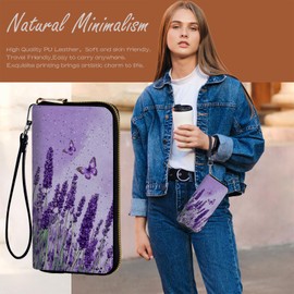 CAPAUNVDA Wristlet Wallets For Women With Card Holder Zipper Pocket,Slim PU Leather Cute women's Wristlet Wallet Clutch For Women Girls,Sage Butterfly