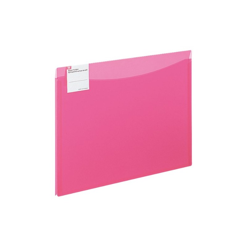 Kokuyo Clear Holder, 2 Pockets, Envelope Wide, A4 Side, Pink,