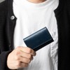 Greole Men's Business Card Holder, Genuine Leather, Pass Case, Card
