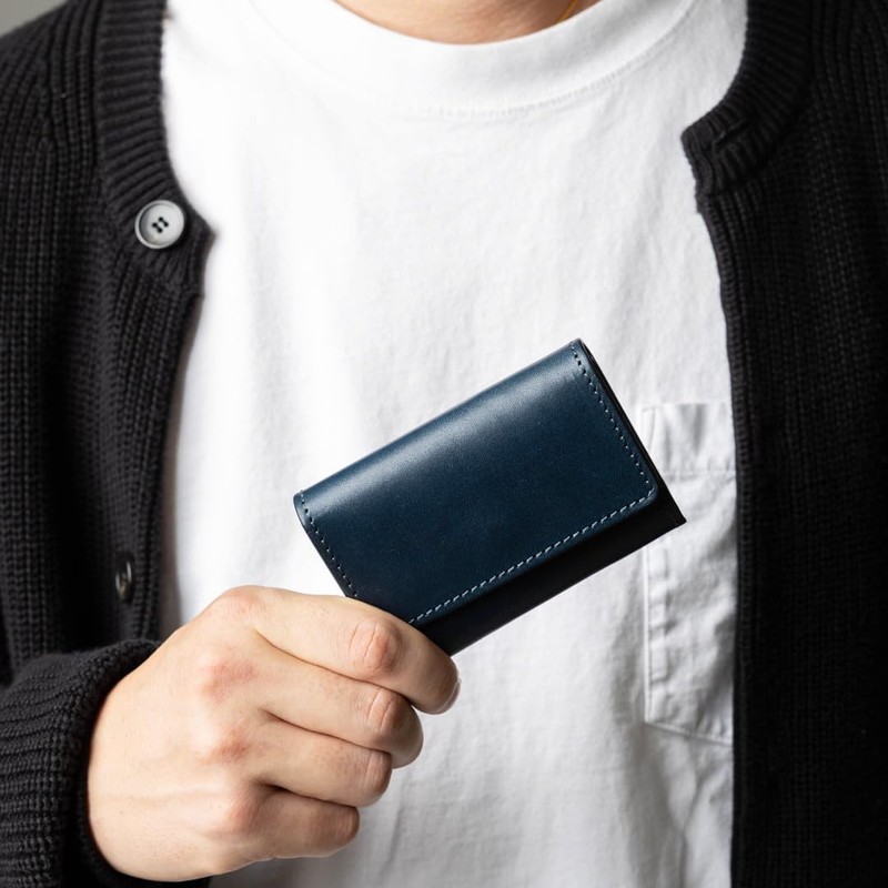 Greole Men's Business Card Holder, Genuine Leather, Pass Case, Card