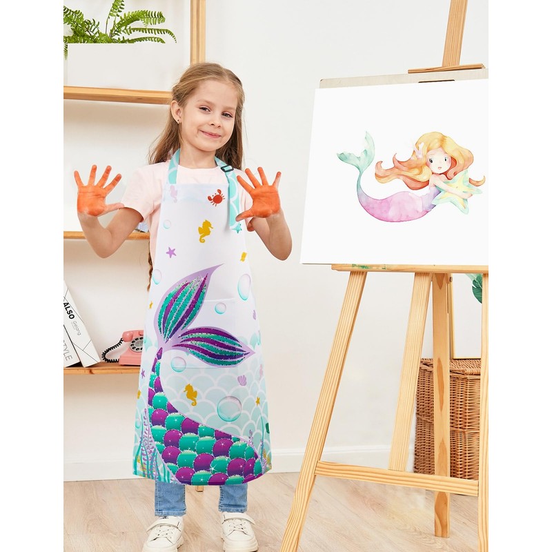 WERNNSAI Apron and Chef's Hat Set, mermaid