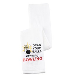PWHAOO Grab Your Balls We're Going Bowling Hand Towel Bowling Decor Bowling Lover Gift (Grab Your Balls Towel)