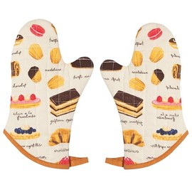 Now Designs Patisserie Quilted Chef Oven Mitts, Set of 2, 13 inch