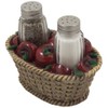 Apple Basket Glass Salt and Pepper Shaker Set with Holder