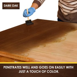 DWIL Water Based Wood Stain - Multiple Finishes, Fast Drying, Indoor and Outdoor Furniture, Wood Paneling, Cabinets and More, Low Odor ＆ Non-Toxic (8.5oz Dark Oak)